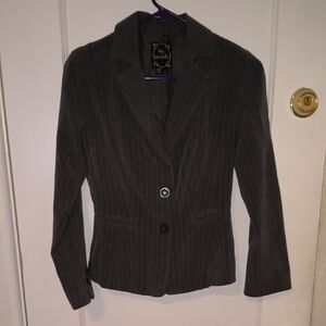 My Michelle | Gray & White Pinstripe Blazer